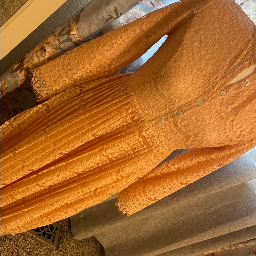 Vintage Lace Button-Up Dress